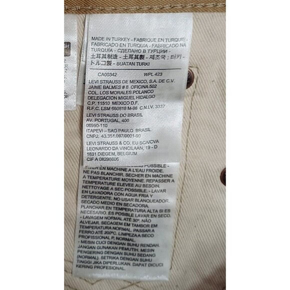 Levi's 508 Men's 30X32 Regular Fit Tappered Leg Colorblock Tan/Blue Urban Jeans - Picture 9 of 12